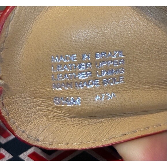 Tory Burch Dixon Red Patent Leather Wooden Sandals, Size 8.5M - Picture 6 of 6